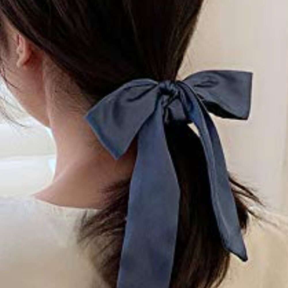 Satin Scrunchie Bow Streamers Hair Scrunchies Ribbon Hair Ties Horsetail Ties